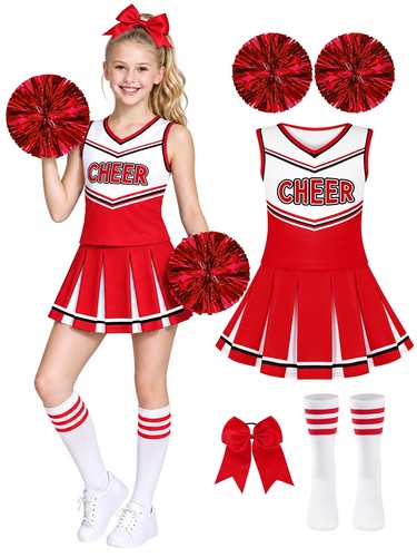 Kids cheerleader costume red - cheerleader,